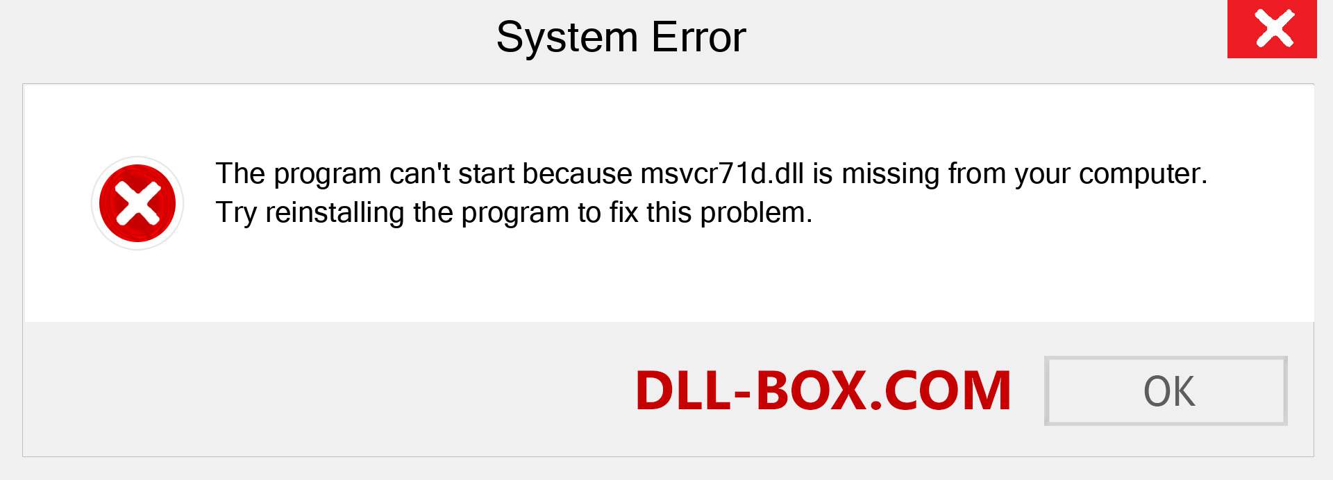  msvcr71d.dll file is missing?. Download for Windows 7, 8, 10 - Fix  msvcr71d dll Missing Error on Windows, photos, images