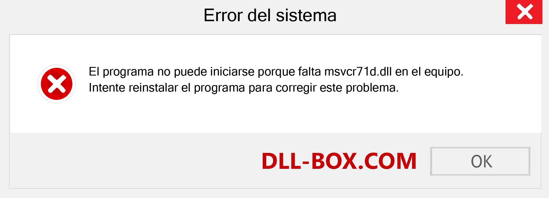 ¿Falta el archivo msvcr71d.dll ?. Descargar para Windows 7, 8, 10 - Corregir msvcr71d dll Missing Error en Windows, fotos, imágenes